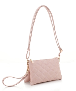Quilted Versatile 3-Compartment Wristlet Cross Body FC20245 BLUSH